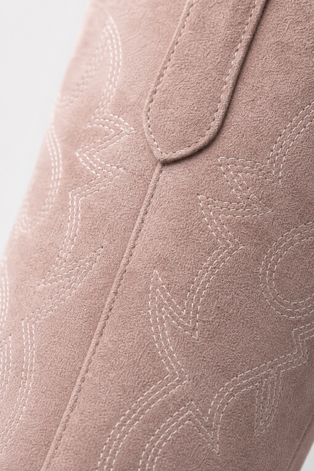Bottes Santiags en Effet Daim Rose Pâle à Broderies – Image 6