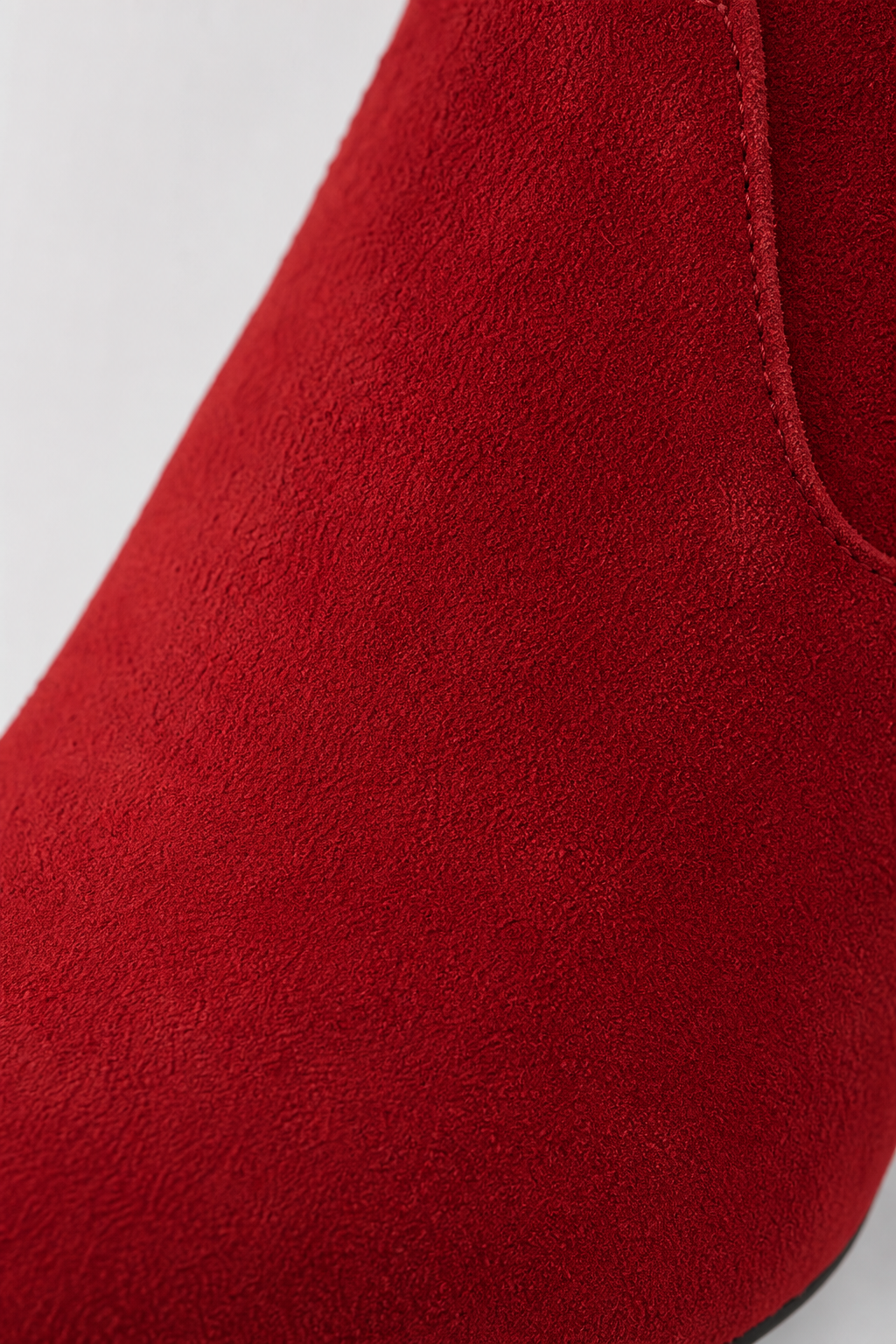 Bottes Cuissardes en Suédine Rouge à Talon Carré – Image 6