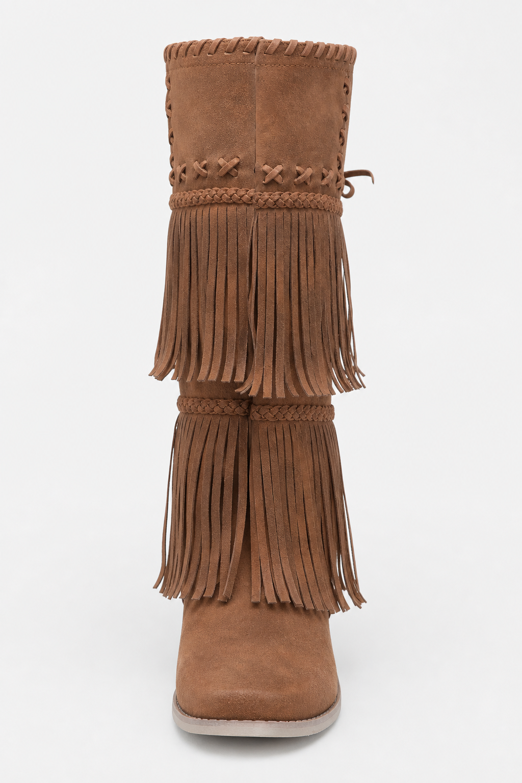 Bottes Marron en Effet Daim à Franges Bohèmes – Image 4