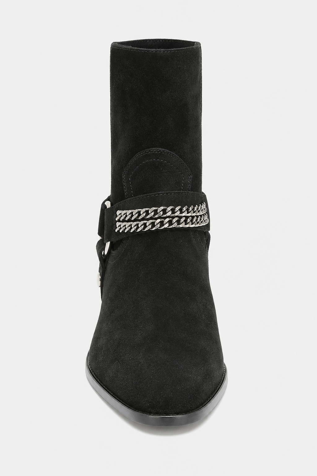Bottines en Daim Noir Style Harnais à Chaîne – Image 4