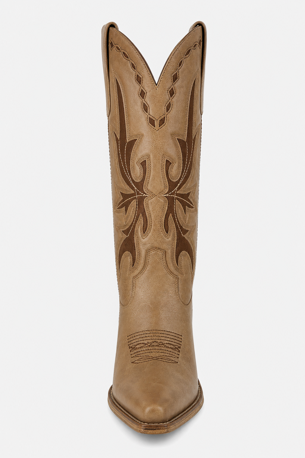 Bottes Santiags en Similicuir Camel à Motifs Western – Image 4